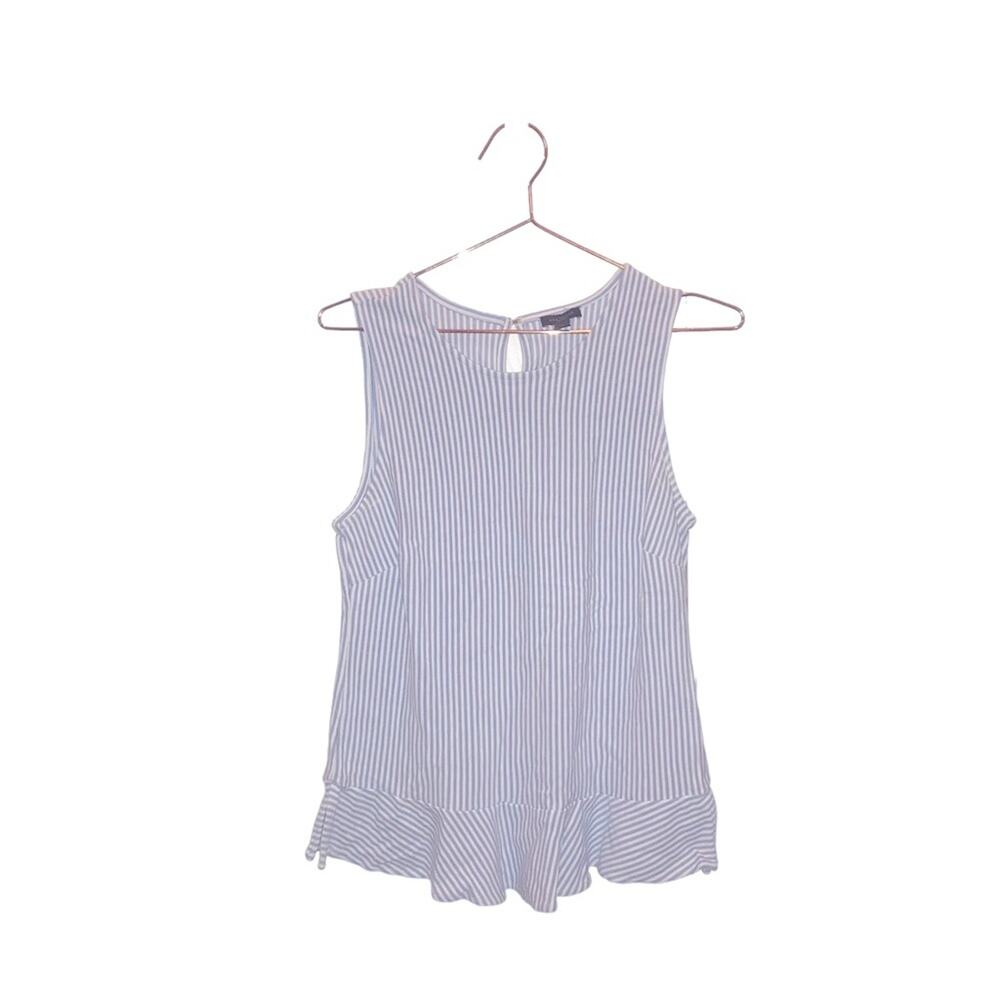 Ann Taylor factory striped peplum sleeveless top size medium